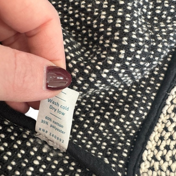 Marine Layer - Birdseye Cardigan in Black/White Contrast Gray Sweater Sz M - Picture 9 of 9